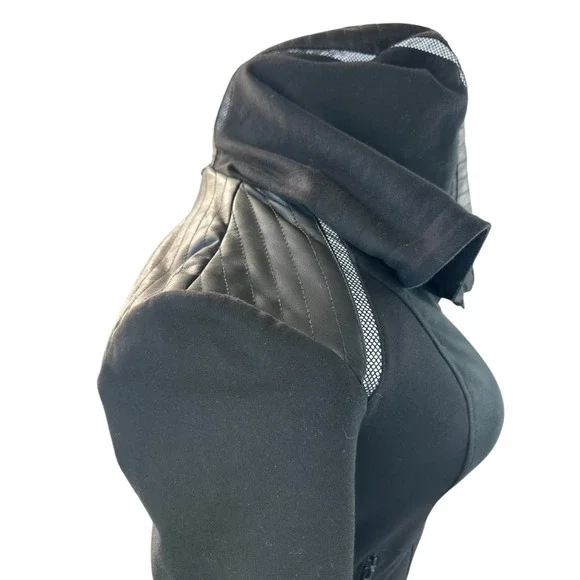 Blanc Noir Traveler Jacket Hooded Open Front Asymmetric Zip Padded Black Small - Picture 10 of 15